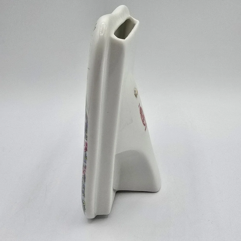 Vtg Ceramic Porcelain Floral‎ Porcelain Picture Frame Boho Japan Cottagecore